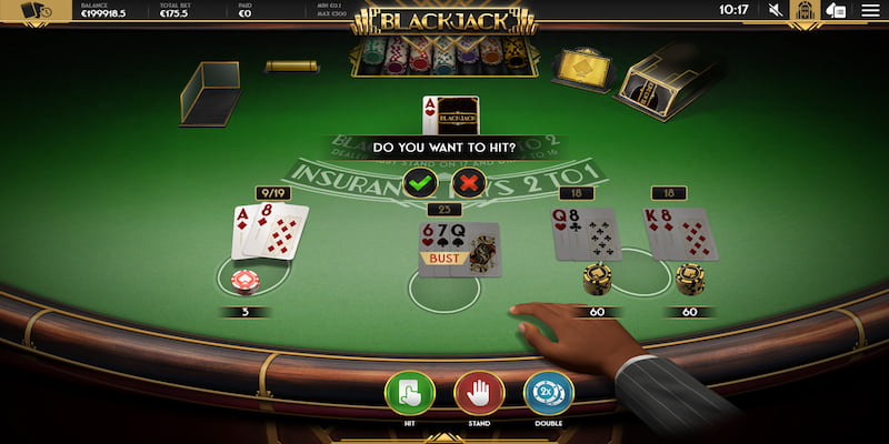 Bàn chơi Blackjack K8 online giả lập